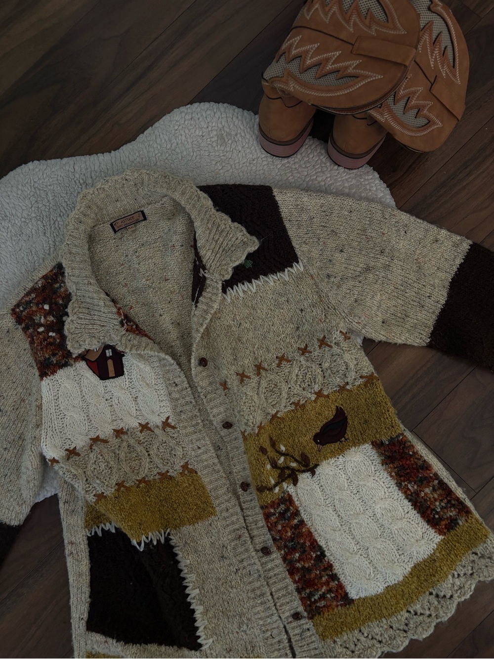 🤎VINTAGE PATCHWORK CARDIGAN - Picture 3 of 6
